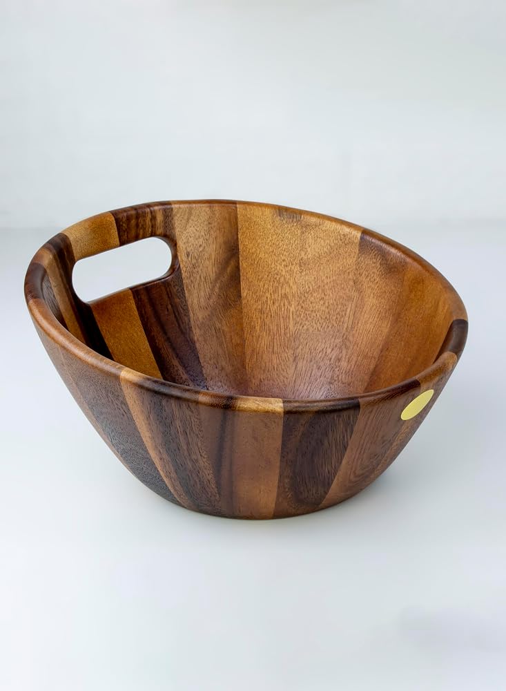 BILLI® Wooden Slant Lip Bowl with Cut Out handle - Image 3