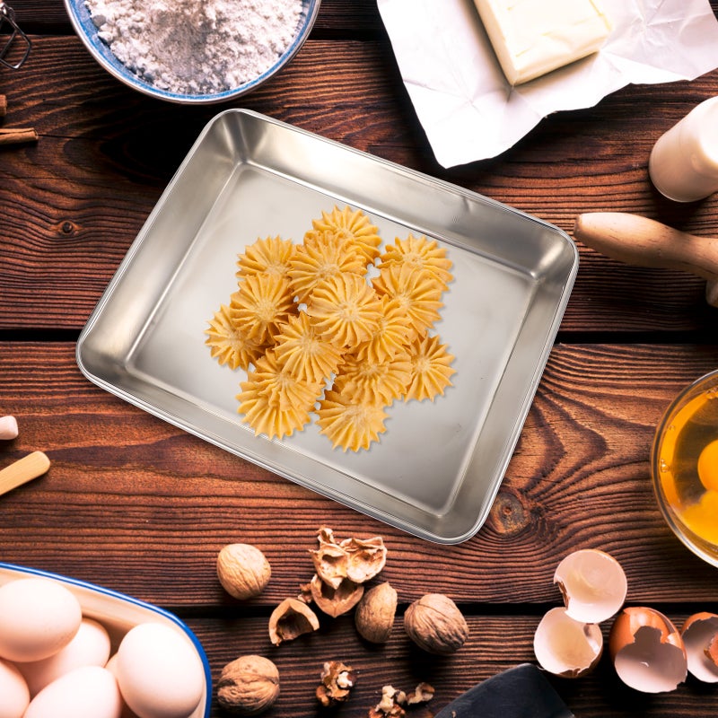 2Pcs Multifunctional Stainless Steel Towel Trays Baking Plates ( ) - Image 4