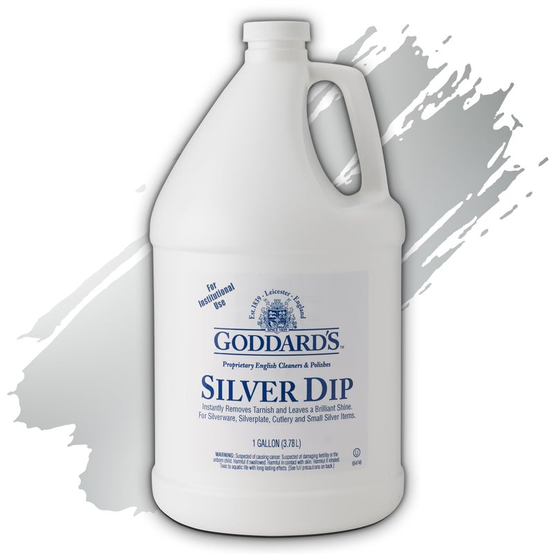 GODDARD'S Goddards Silver Cleaner Dip  Silver Jewelry Cleaner Solution for HardtoReach Silverplate Cutlery  Small Items  Professional Use Silver Tarnish Remover  Silverware Cleaning Supplies 1 Gal 