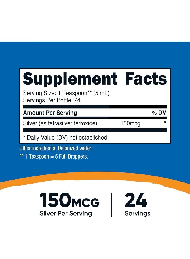 Nutricost Colloidal Silver 4oz 30PPM - Cobalt Blue Glass Bottles, Bio-Active Colloidal Silver - Image 2