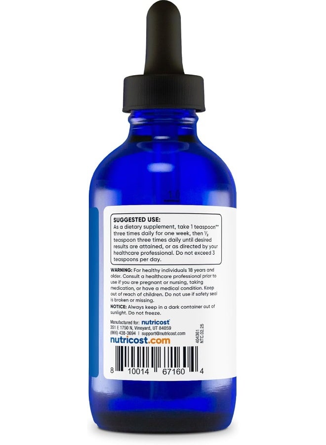 Nutricost Colloidal Silver 4oz 30PPM - Cobalt Blue Glass Bottles, Bio-Active Colloidal Silver - Image 4