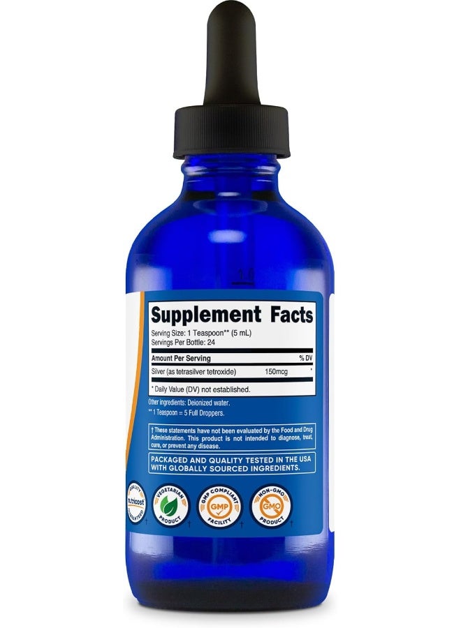 Nutricost Colloidal Silver 4oz 30PPM - Cobalt Blue Glass Bottles, Bio-Active Colloidal Silver - Image 5