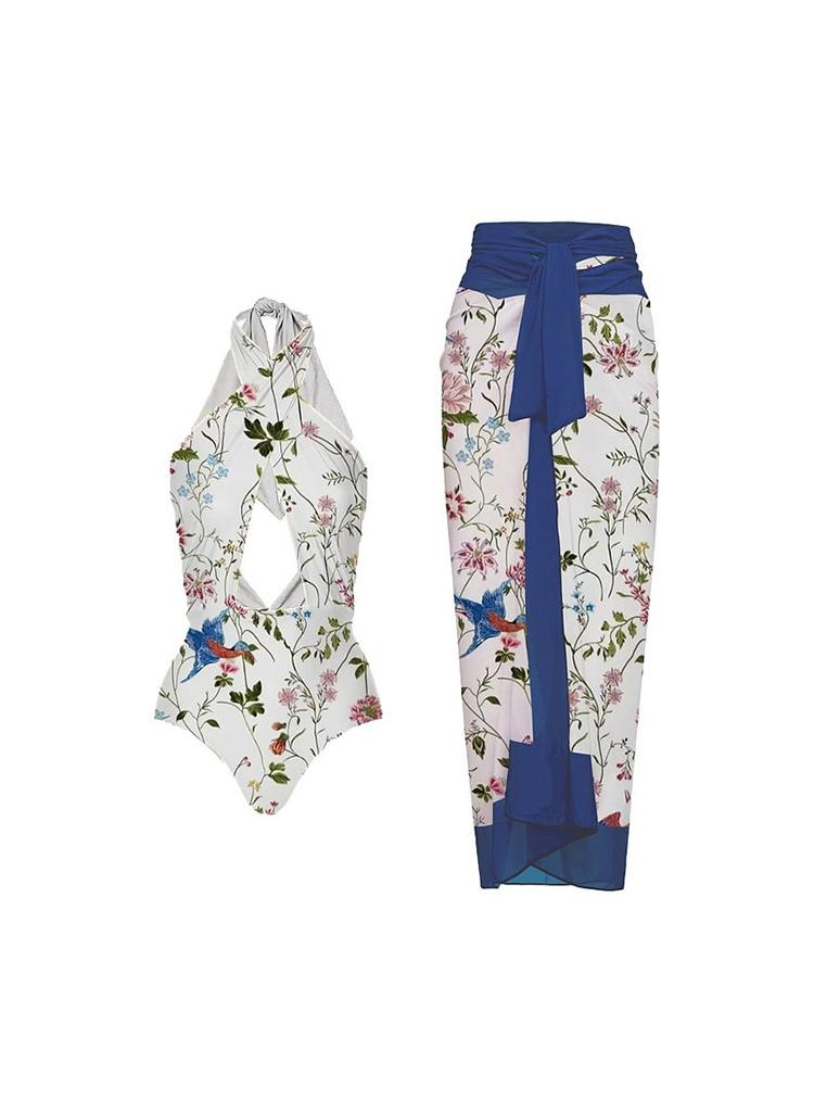 2-Piece Women Swimsuit with Skirt Holiday Beach Dress Female Retro Swimwear Vintage Surf Wear Summer - Image 1