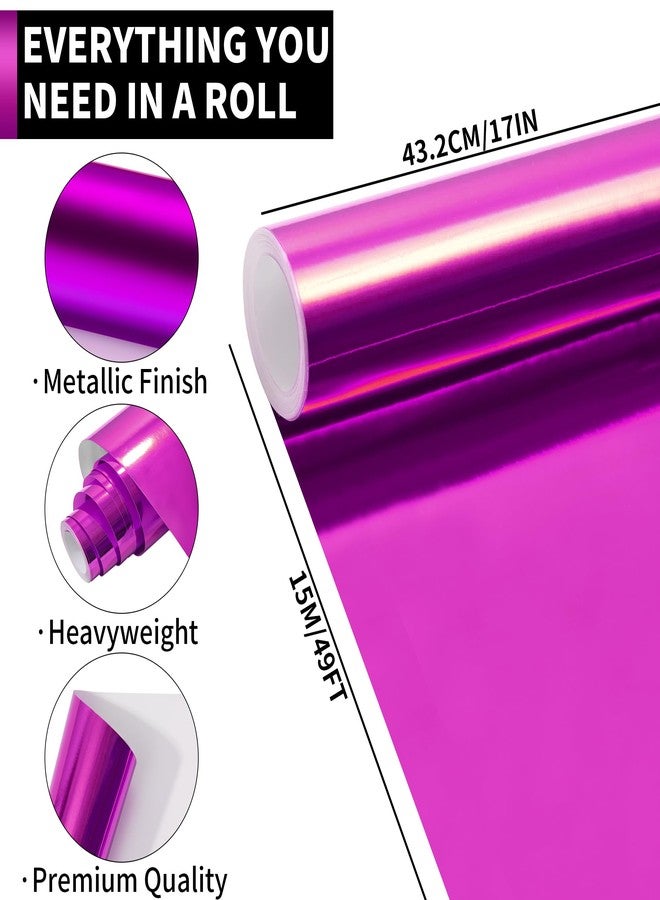 PENPRIS Rose Red Metallic Wrapping Paper Roll- 17in X 49Ft Metal Wrapping Paper Roll for Gift Wrapping Solid Color Paper for Christmas,Birthday,Wedding,Baby Shower,Bridal Shower PAP12RR15 - Image 2