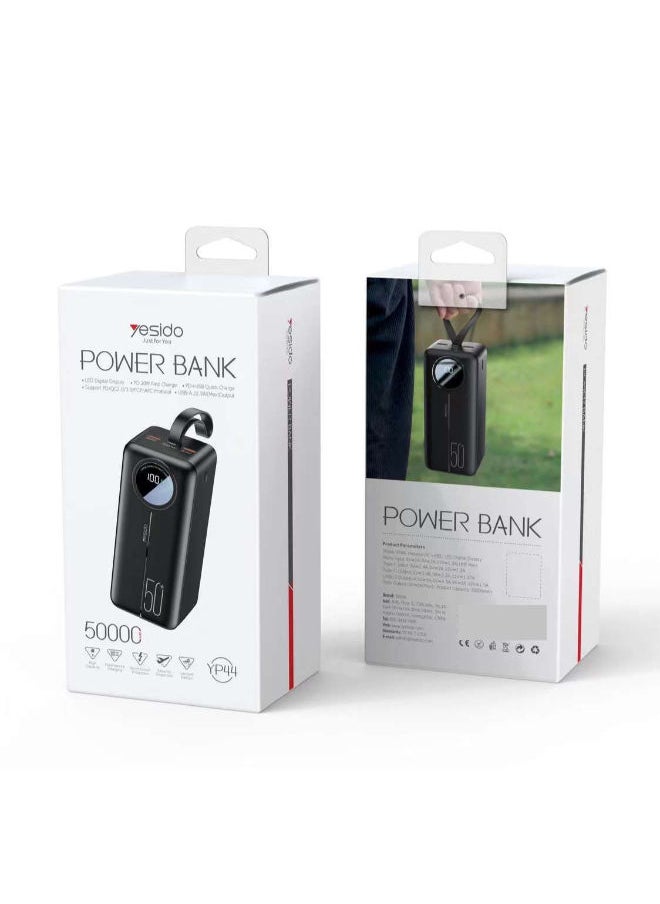 Yesido - YP-44 fast charging 50000 Mah Power Bank Compatible with PD /QC2.0/3.0/FCP/AFC Protocol - Image 1