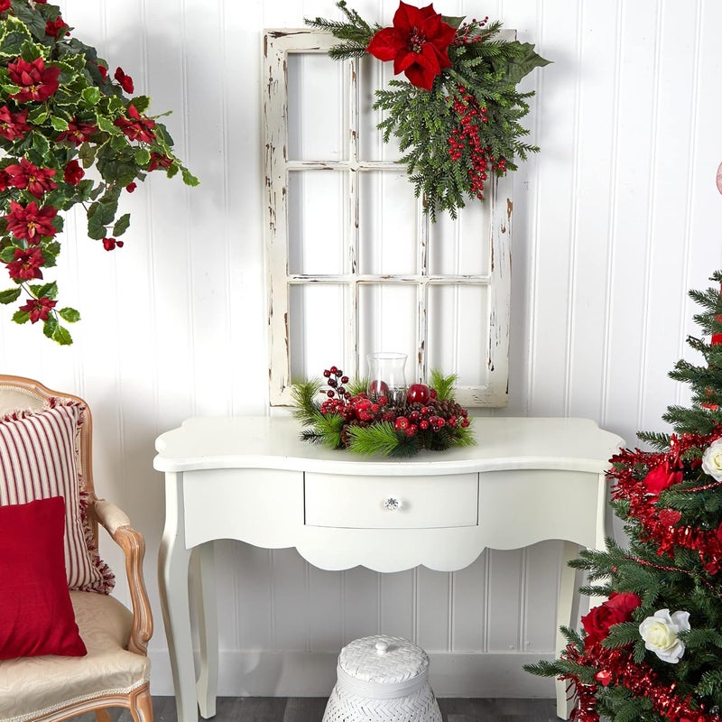 Nearly Natural 4654 Holiday Candleabrum with Berries, Apples, and Pinecones - Image 4