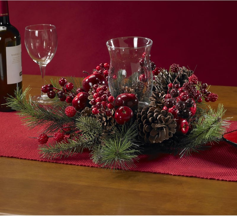 Nearly Natural 4654 Holiday Candleabrum with Berries, Apples, and Pinecones - Image 5