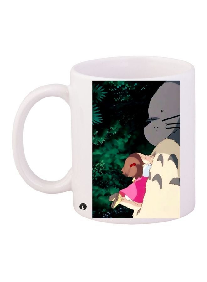 RYN Cartoon Printed Coffee Mug White/Beige/Grey 11ounce