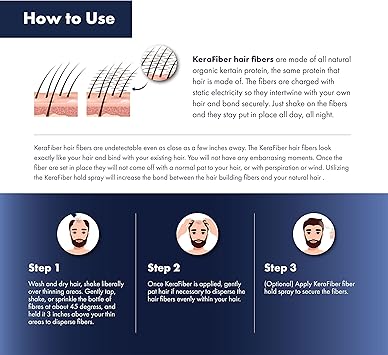 KeraFiber Hair Building Fibres Natural Keratin Hair thickener Fibres Hair Powder for Men and Women Full Head of Hair in 30 SecondsHair Fibres Light Brown - Image 4