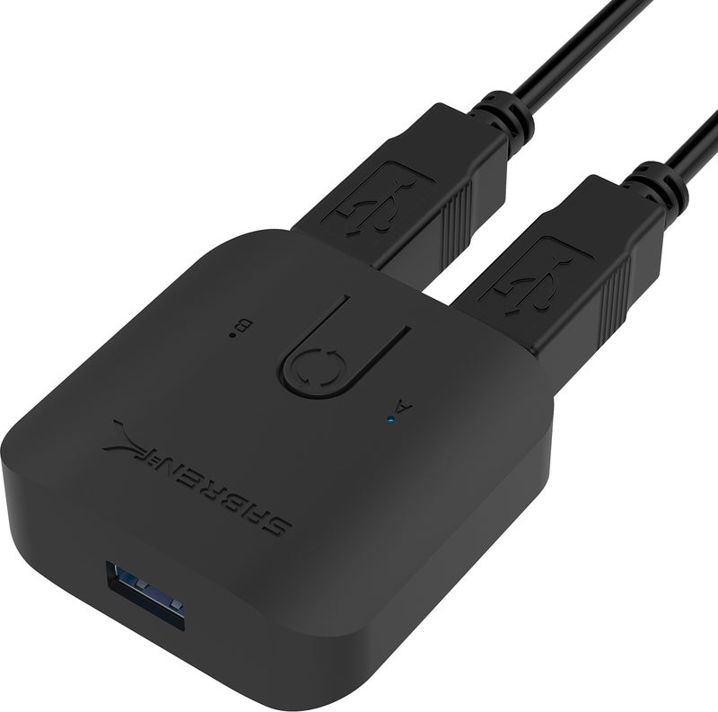 SABRENT USB 3.0 Sharing Switch for Multiple Computers and Peripherals LED Device Indicators (USB-SW30) Black - Image 1