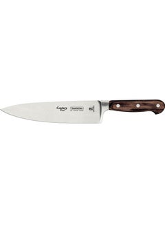 Since 1911, Made In Brazil - Century Wood Chef's Knife with Stainless-Steel Blade and Brown Treated-Wood Handle 8"