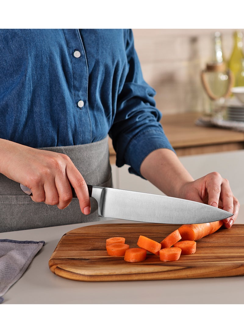 TRAMONTINA - Since 1911, Made In Brazil - Century Wood Chef's Knife with Stainless-Steel Blade and Brown Treated-Wood Handle 8" - Image 1