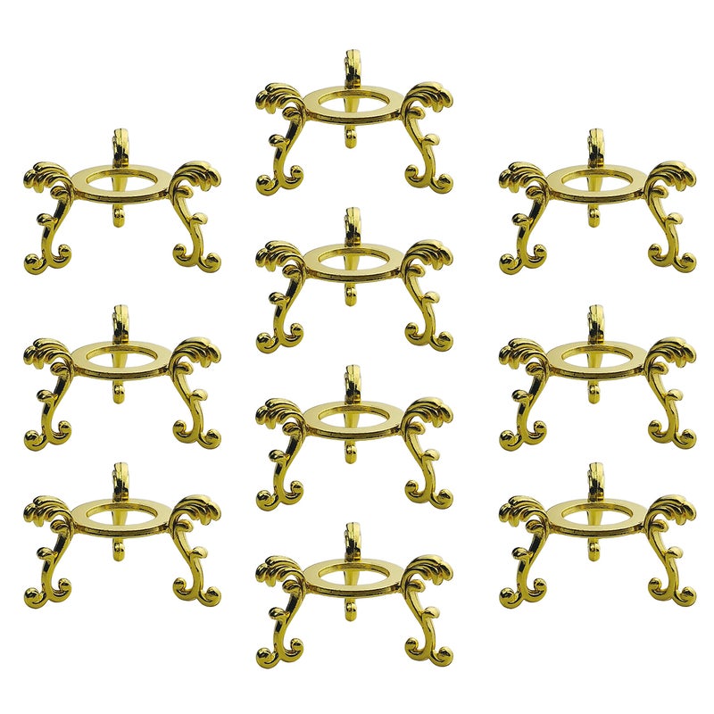 OmyLens 10Pcs Gold Crystal Ball Stand for Displaying Crystal Glass and Natural Rocks Sphere Display Holder for 40mm80mm Sphere or Stone