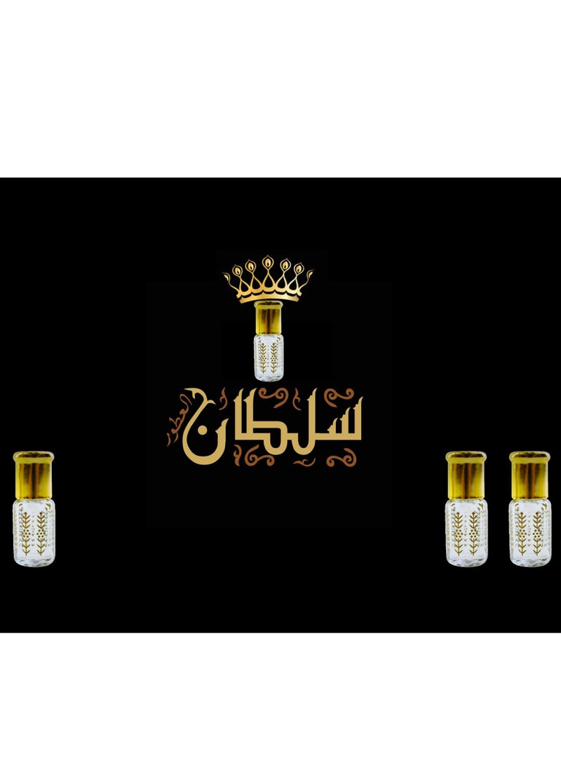 سلطان 4 قطع مخلط سلطان العطور ثابت يدوم أطول عبوة اقتصادية 3 مل