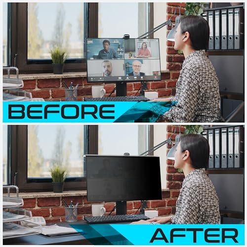EZ-Pro Screen Protector Privacy Screen Panel for 21.5 inches (Screen Measured Diagonally) Computer Monitor, Anti Blue Light and Easy Installation, Screen Panel Size 11.4" Height x19.4 Width - Image 4