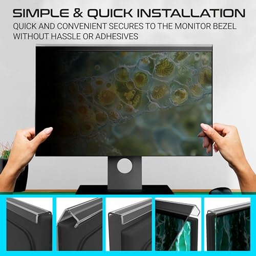 EZ-Pro Screen Protector Privacy Screen Panel for 21.5 inches (Screen Measured Diagonally) Computer Monitor, Anti Blue Light and Easy Installation, Screen Panel Size 11.4" Height x19.4 Width - Image 5