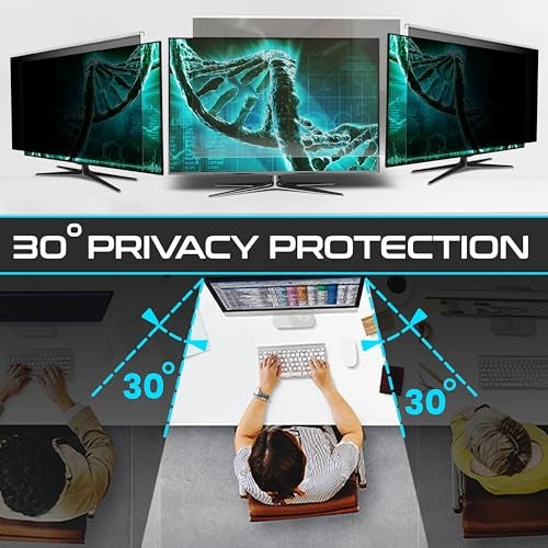 EZ-Pro Screen Protector Privacy Screen Panel for 21.5 inches (Screen Measured Diagonally) Computer Monitor, Anti Blue Light and Easy Installation, Screen Panel Size 11.4" Height x19.4 Width - Image 2