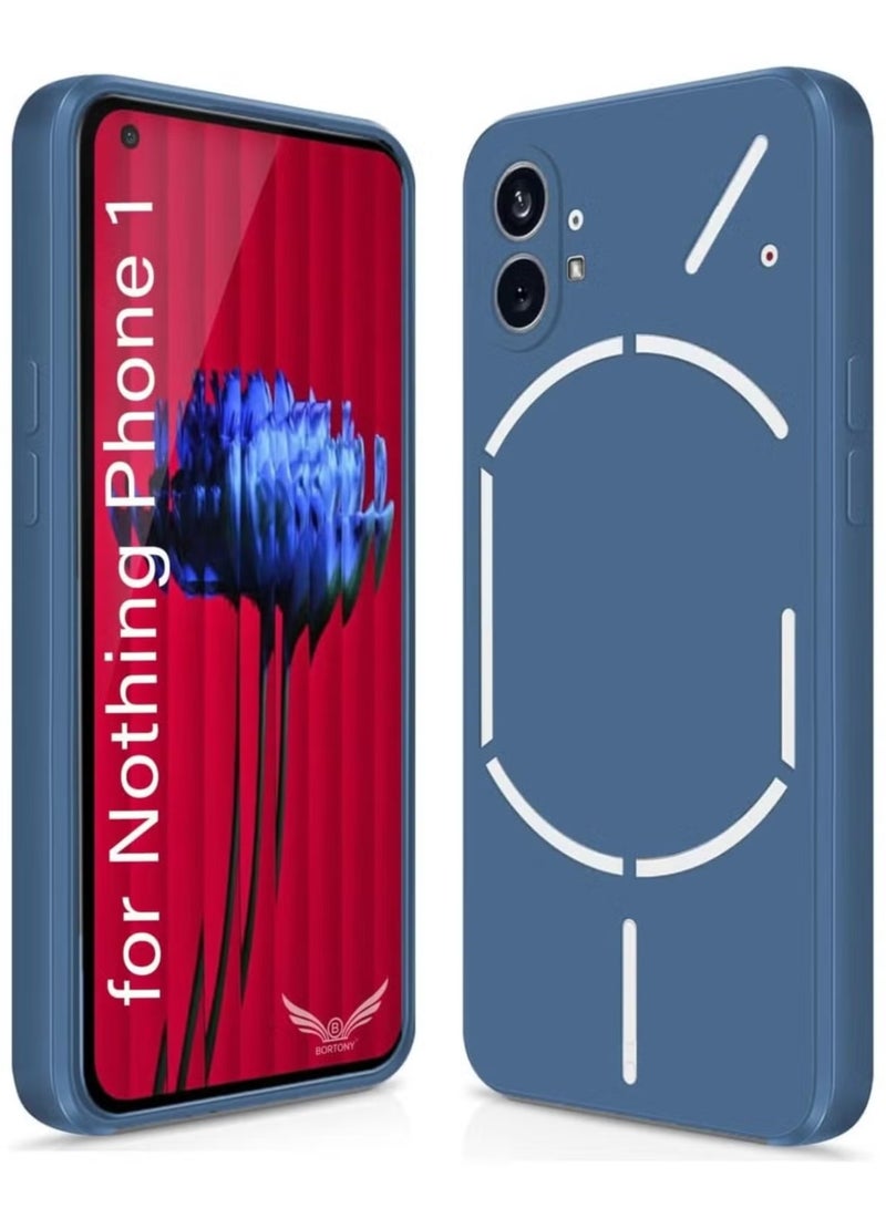 ELTRAZONE Shockproof Liquid Silicone Case for Nothing Phone 1 (6.55 Inch), Flexible and Anti-Scratch Protective Cover with Soft-Touch Slim Fit, Wireless Charging Compatibility, and Durable Scratch-Resistant Design in Blue - Image 1