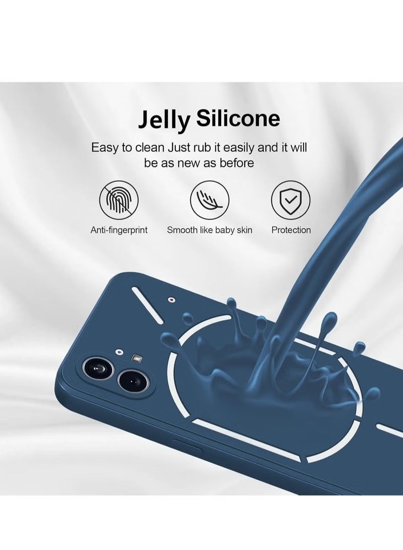 ELTRAZONE Shockproof Liquid Silicone Case for Nothing Phone 1 (6.55 Inch), Flexible and Anti-Scratch Protective Cover with Soft-Touch Slim Fit, Wireless Charging Compatibility, and Durable Scratch-Resistant Design in Blue - Image 3