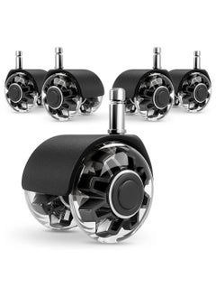 Y&D Office Chair Caster Wheels (Set of 5), Heavy-Duty Support 2200lbs,Mute Rubber Casters for Hardwood Floors and Carpet,2 Inch Universal Fit(Black)  - Image 1