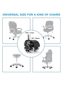 Y&D Office Chair Caster Wheels (Set of 5), Heavy-Duty Support 2200lbs,Mute Rubber Casters for Hardwood Floors and Carpet,2 Inch Universal Fit(Black)  - Image 2