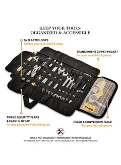 Generic Odinsberg Heavy duty motorcycle tool roll bag - Tools NOT included - Empty tool bag and roll up wrench organizer tool pouch with elastic loops pocket MOLLE webbing to wrap tool kit for MC bike ATV UTV  - Image 2