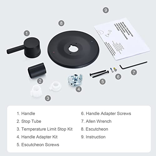 Tearel Shower and Tub Trim Kit, Compatible with Moen Posi-Temp Valve, Matte Black - Image 5