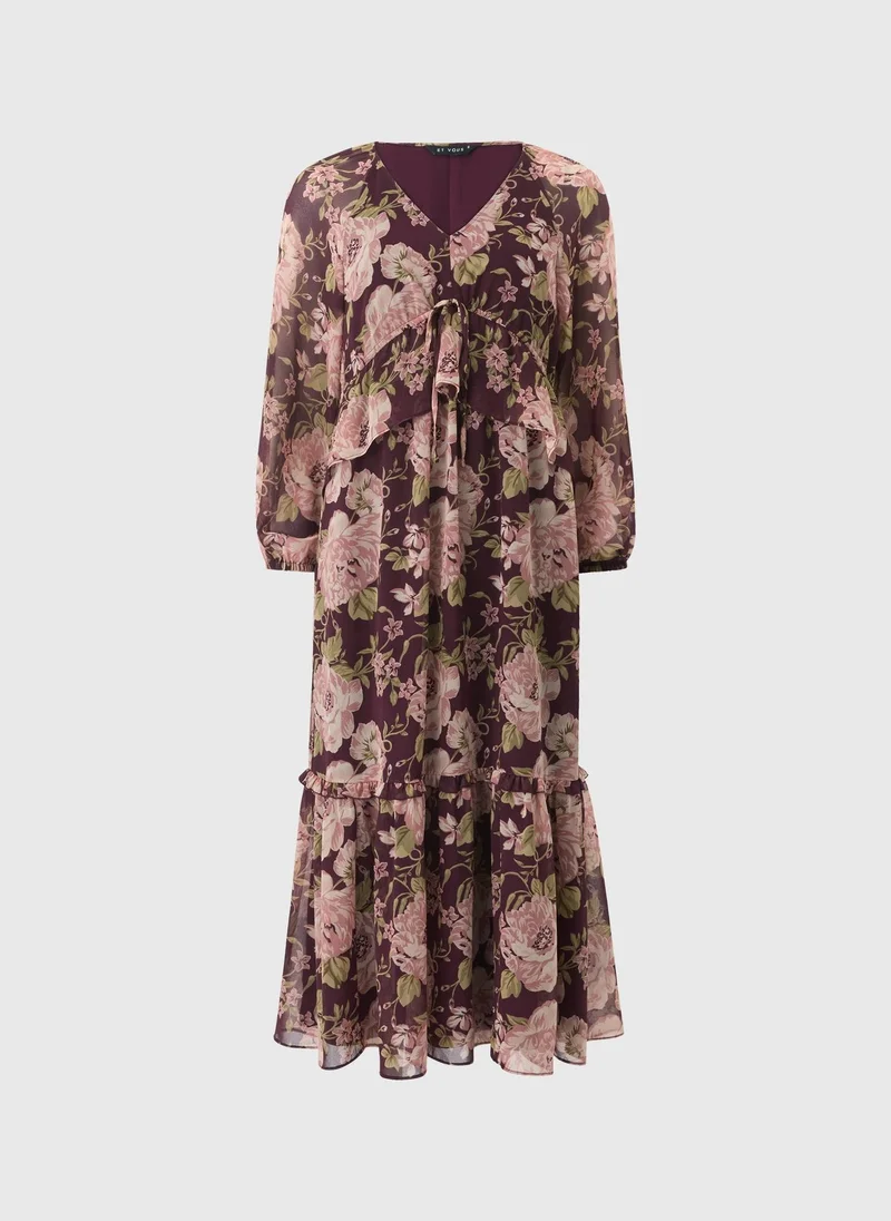 ماتلان Floral Frill Midaxi Dress