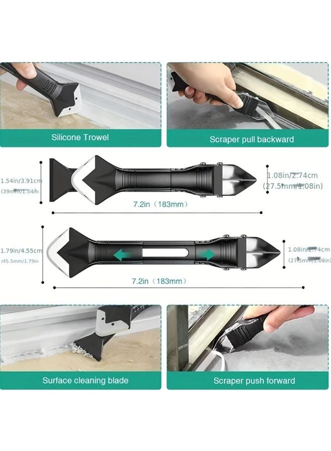 9pcs Silicone Caulking Tool Kit 5 In 1 Set With Replaceable Sealant Pads - Image 3