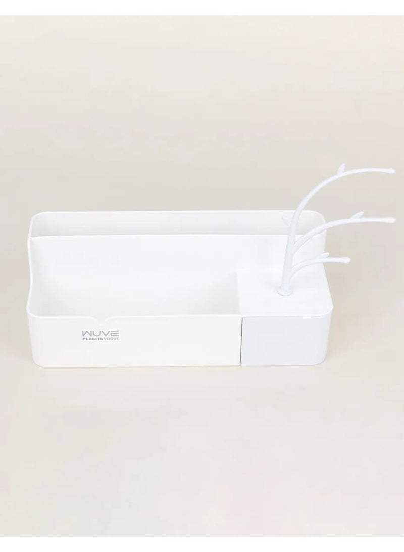 رف  لتنظيم الاكسسوارات وادوات العناية - يمكن تعليقه في الحمام اوالغرفة  - لون عشوائي - ابعاده ٢٤ سم * ١٠.٥  سم * ١٧ سم - Image 1