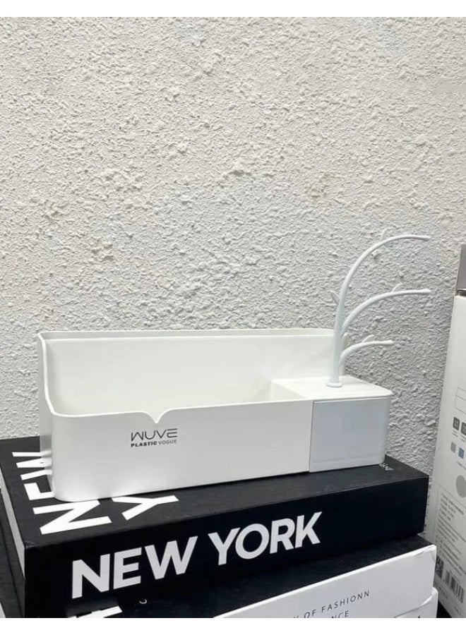 رف  لتنظيم الاكسسوارات وادوات العناية - يمكن تعليقه في الحمام اوالغرفة  - لون عشوائي - ابعاده ٢٤ سم * ١٠.٥  سم * ١٧ سم - Image 2