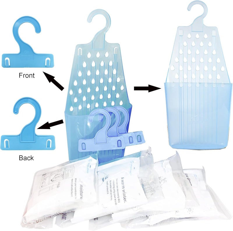 Wisesorb Moisture Absorber Packets with Plastic Case & Hook, Odor Eliminator, Leak Proof, Fragrance Free, Humidity Packs, Hanging Closet Dehumidifier Bags, Moisture Absorber (4 Packs) - Image 4