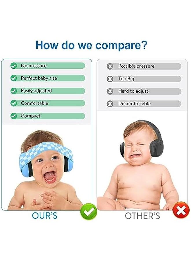 Xspring Baby Soundproof Earmuffs, Soft and Breathable Baby Ear Defenders, Baby Ear Protection Noise Cancelling Headphones, Noise Cancelling Headphones for Baby Sleeping Studying