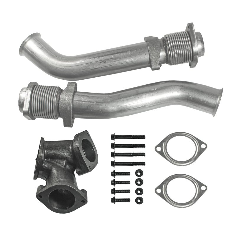 JDMSPEED New Turbo Diesel With Hardware Bellowed Up Pipe Kit Replacement For Ford F250 F350 F450 F550 Super Duty 73L 19992003 Replace F4TZ6K854F F4TZ6K854C F81Z6K854EA 679005