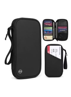 Excefore Family Passport Holder Travel Wallet, RFID Blocking Travel Document Organiser Passport Cover, Ideal for Keeping Your Passport, ID Cards, Flight Tickets, and Money Safe and Secure, Black  - Image 2