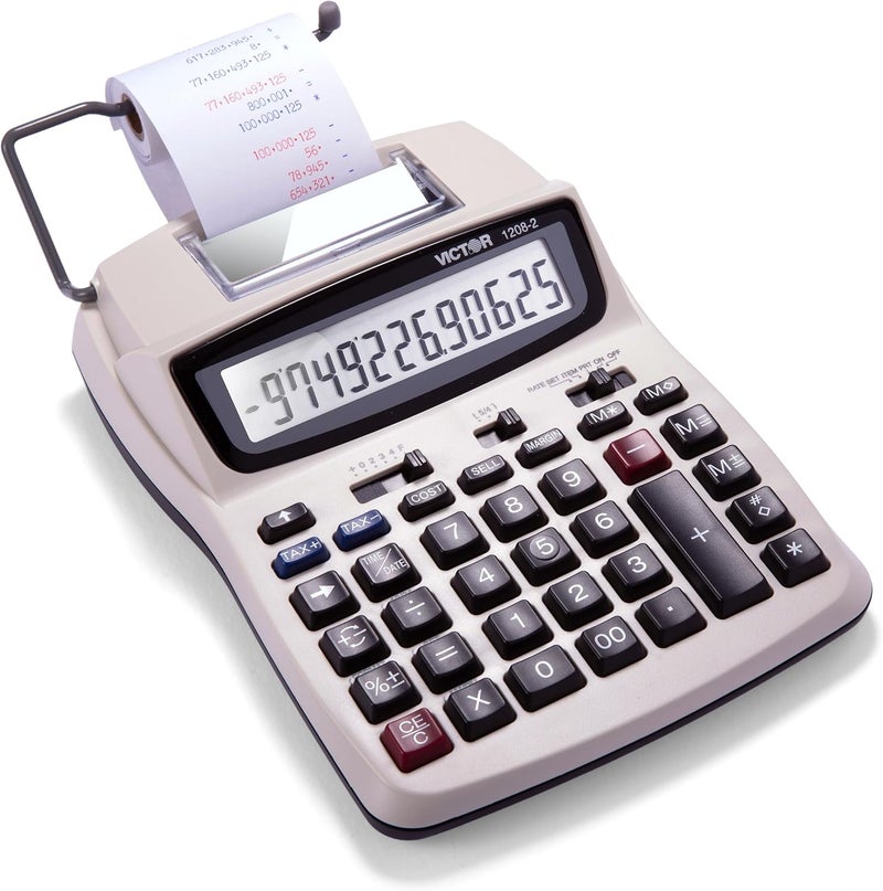Victor 1208-2 2-Color Printing Calculator with Compact Design - Image 1