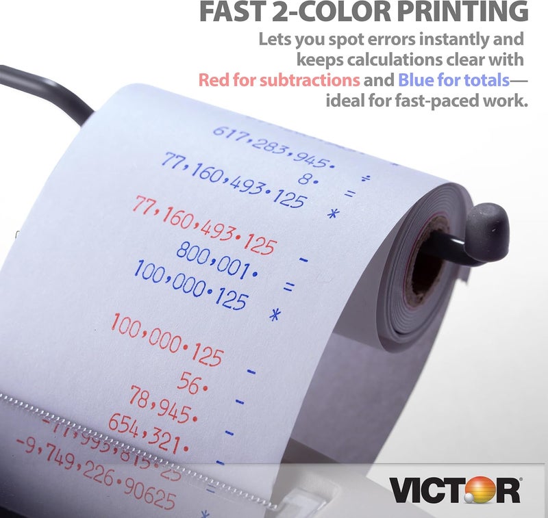 Victor 1208-2 2-Color Printing Calculator with Compact Design - Image 5
