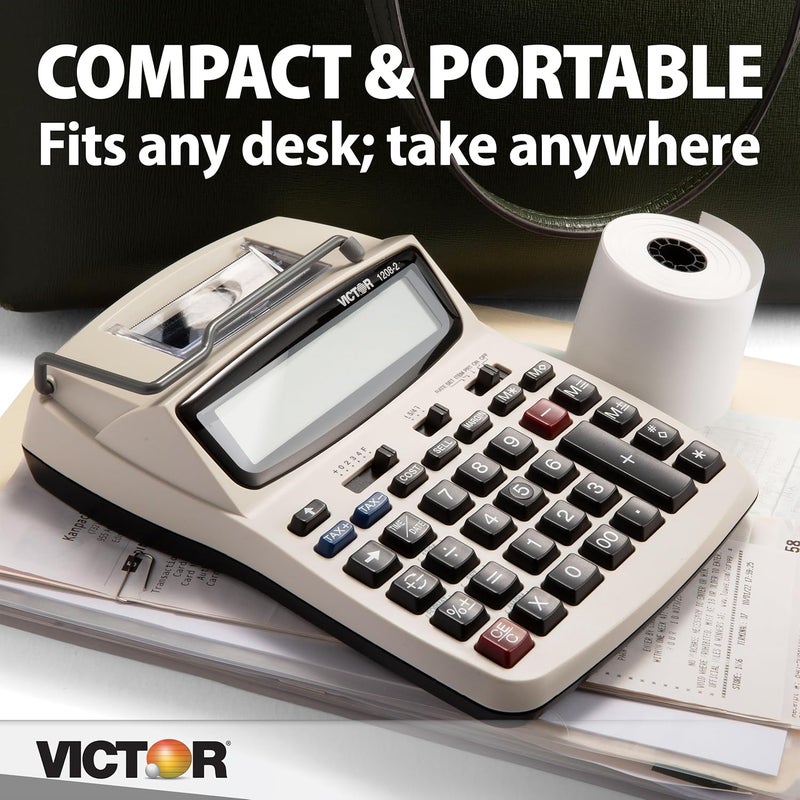 Victor 1208-2 2-Color Printing Calculator with Compact Design - Image 4