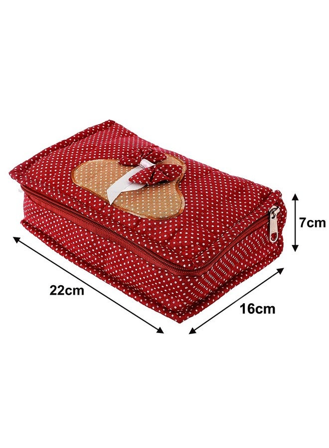 Kuber Industries Dot Printed Portable Jewellery Organizer With 6 Pockets (Maroon)-HS_38_KUBMART21230, Cotton - Image 5