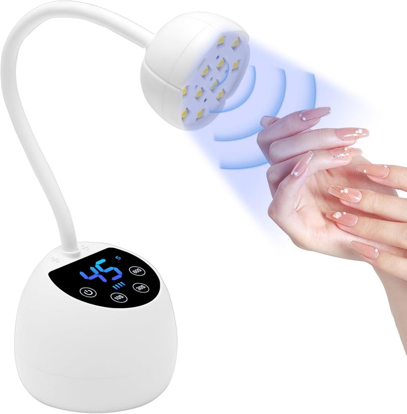CGBE CGBE UV Nail Lamp with Smart Sensor and LCD Display, 12 Beads UV Light for Nails with 4 Modes, 36W Led Nail Lamp with USB Charging Cable in Salon Or DIY at Home, White