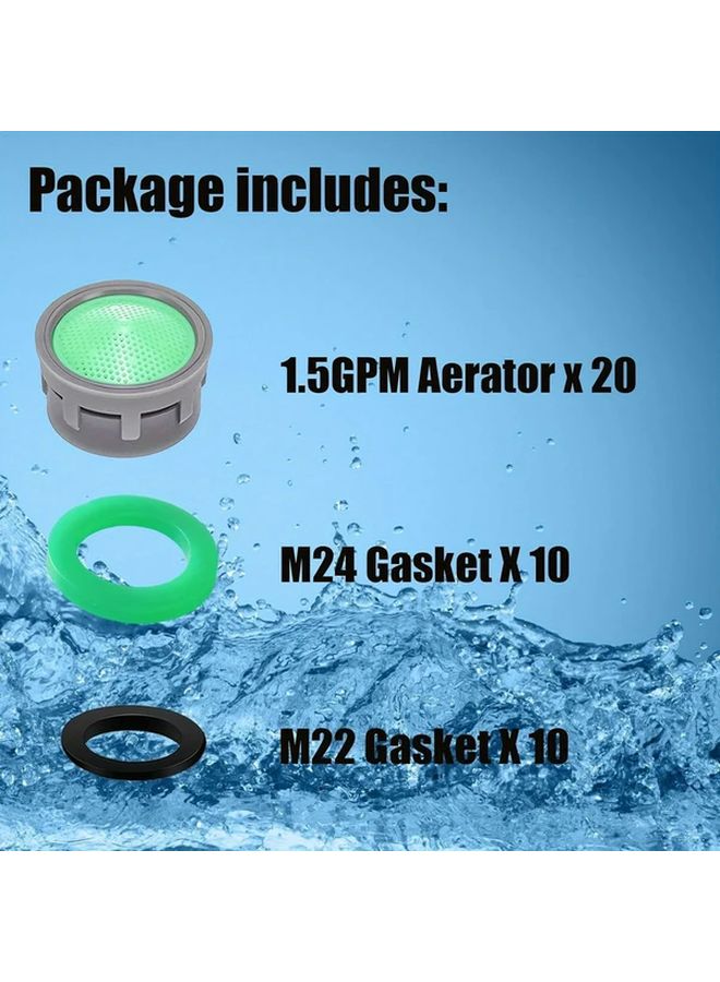 20pcs 1 5 GPM Faucet Aerator Flow Restrictor Insert Replacement For Bathroom Kitchen - Image 5
