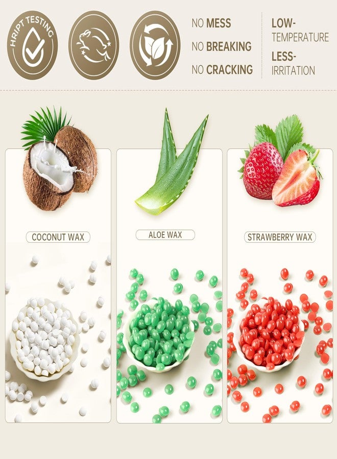 Lifestance Wax Beads, 3 Packs Waxing Beads, Hard Wax Beads with Aloe & Pearl-White & Strawberry, Perfect for Any Waxing Warmers, Waxing Beads Hair Removal for Brazilian Bikini, Armpit, Face, Eyebrow - Image 2