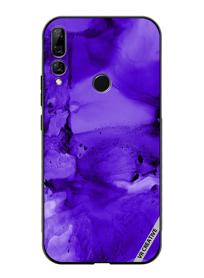 VR CREATIVE Protective Case Cover For Huawei Y9 Prime 2019 Violet Alcohol Ink Wash Texture On White Paper Design Multicolour - Image 1