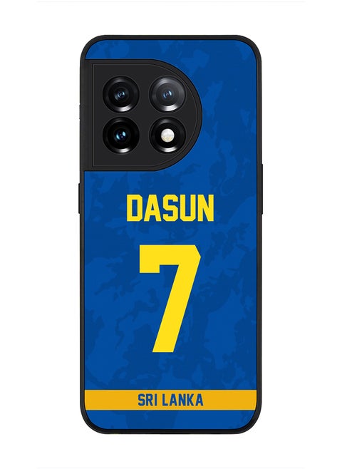 Rugged Black Edge Case for OnePlus 11R 5G / OnePlus Ace 2, Slim fit Soft Case Flexible thin Cover - Player Name - Dasun Shanaka, Jersey Number- 7