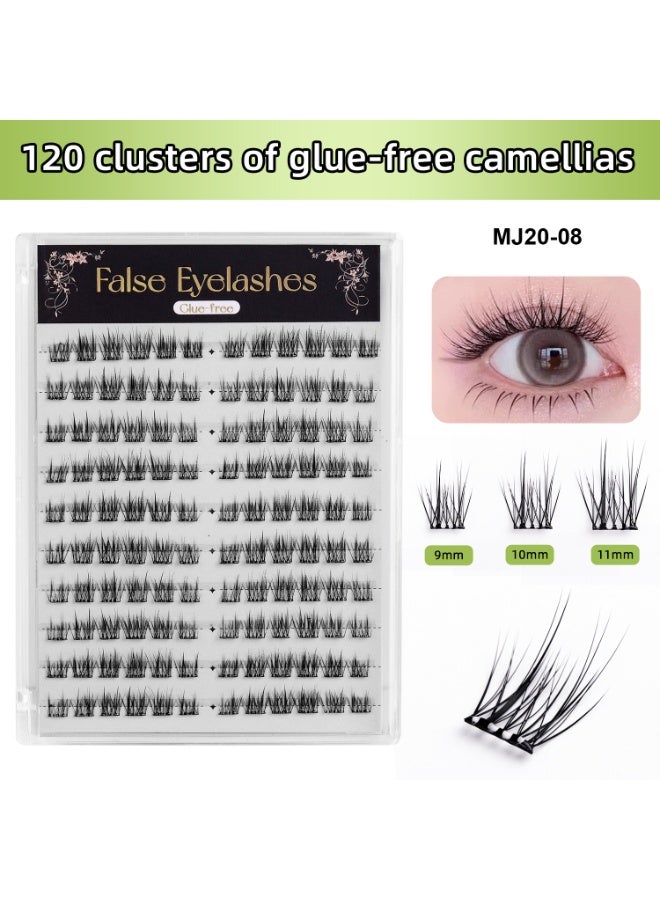 120 Clusters Clear Band Self-Adhesive Eyelashes - No Glue Needed, Sectional Lashes for Natural Look, Easy to Apply, Reusable - Image 2