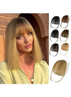 NAYOO NAYOO Bangs Hair Clip in Bangs 100% Real Human Hair Extensions Wispy Bangs Clip on Air Bangs for Women Hairpieces Curved Bangs (Ash Blonde, Wispy Bangs) 