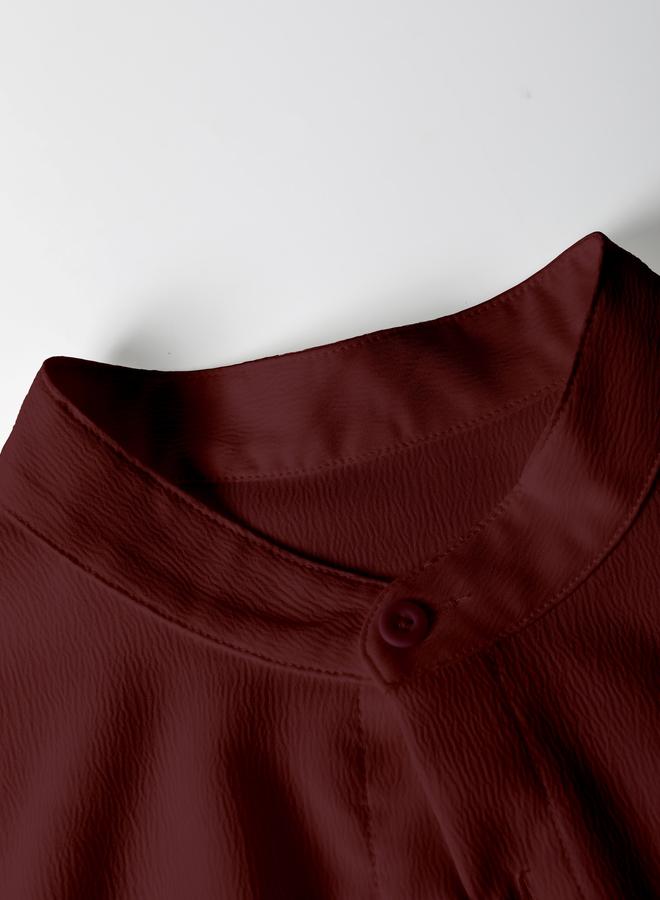 Take Two Men Stand Collar Slim Fit Casual Shirt - Image 3