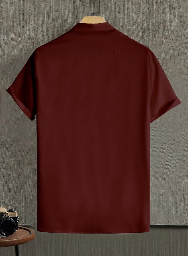Take Two Men Stand Collar Slim Fit Casual Shirt - Image 2