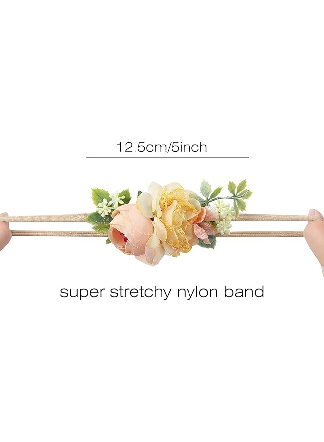erorex Girls Headband 6 Pack Delicate Floral Rose Headbands Flower Super Stretchy Cute Nylon Headbands - Image 4