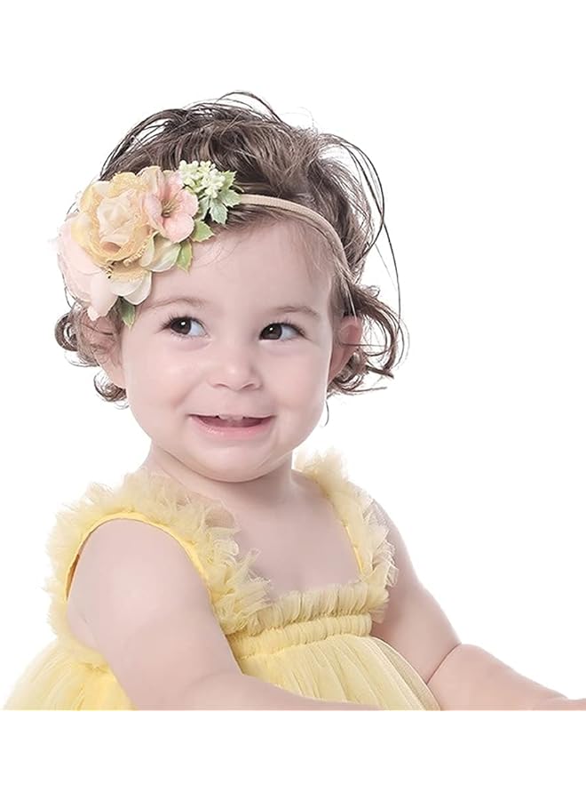 erorex Girls Headband 6 Pack Delicate Floral Rose Headbands Flower Super Stretchy Cute Nylon Headbands - Image 2